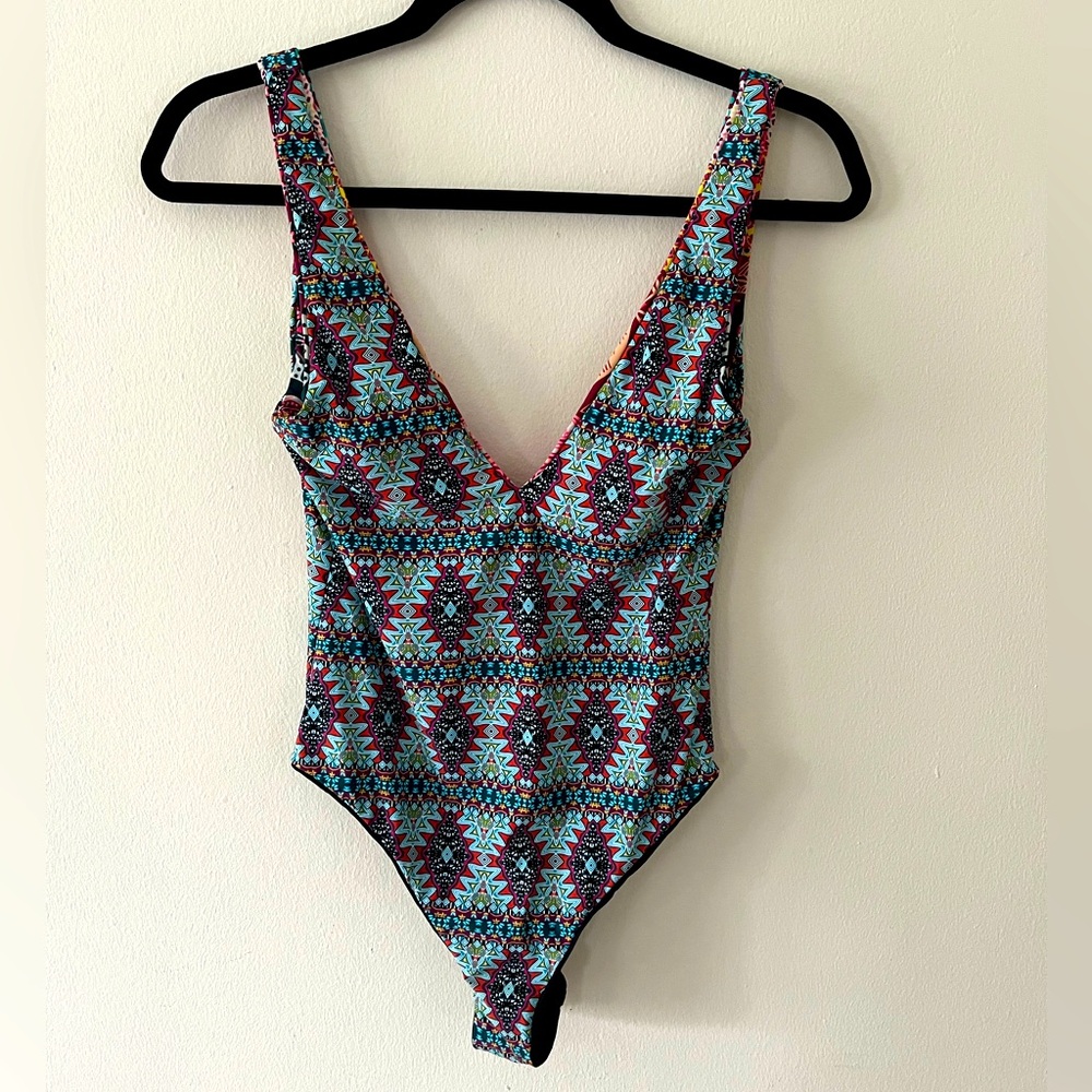 Red Carter reversible one piece swim suit, size small, Excellent condition